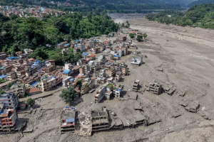 An aerial view