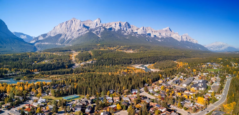 Canadian Rocky Mountains near Canmore, Alberta, where a magnitude 4.3 earthquake was recorded on October 16, 2026, with tremors reportedly felt in Calgary.